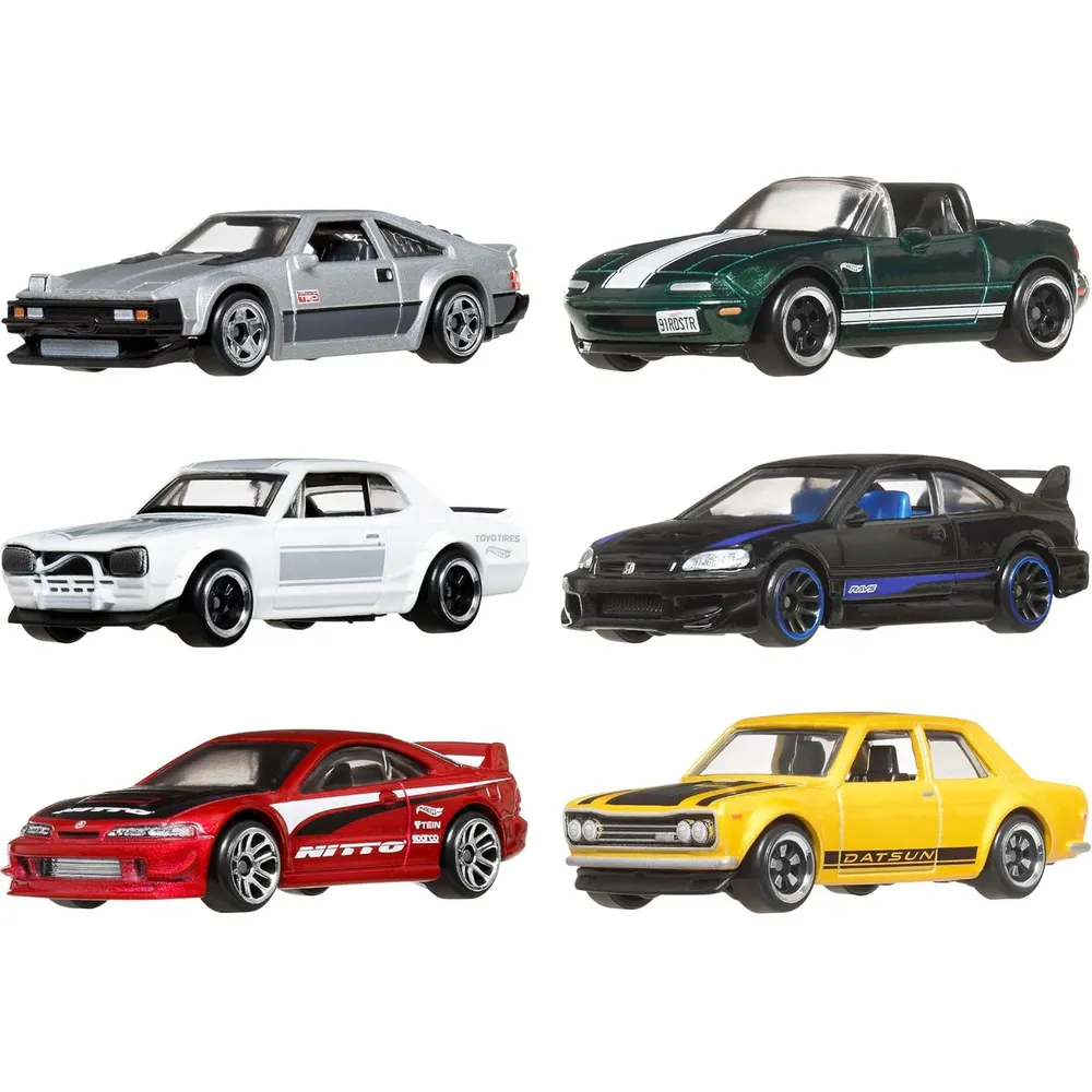 HOT WHEELS ESTILO JAPONESES SET 6 PZS (ESTILOS DIVERSOS)