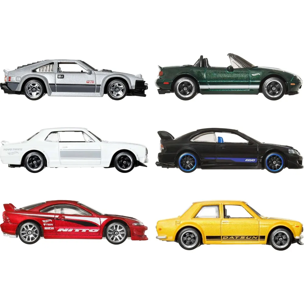 HOT WHEELS ESTILO JAPONESES SET 6 PZS (ESTILOS DIVERSOS)