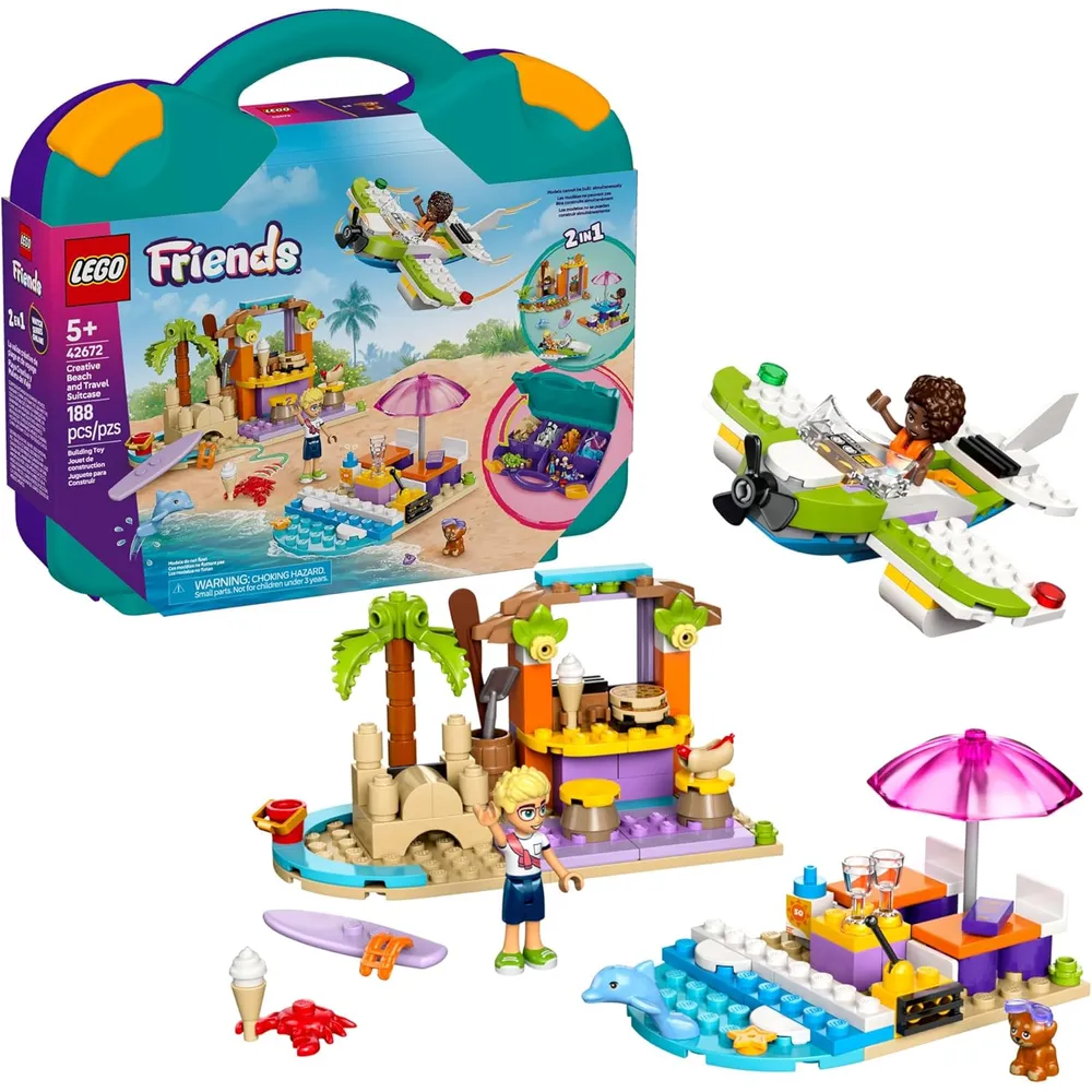 Lego Friends Maleta de playa y viaje creativo, juguete portátil preescolar