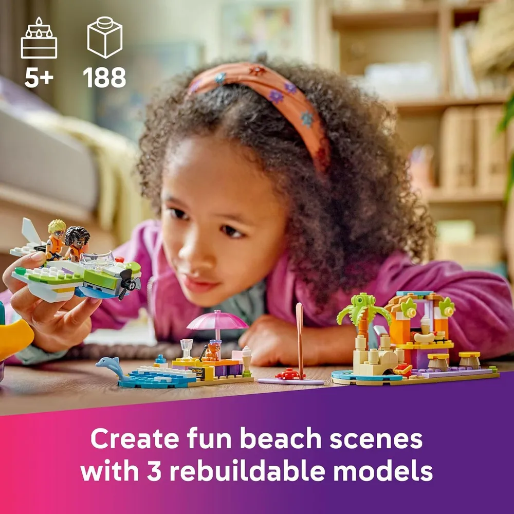 Lego Friends Maleta de playa y viaje creativo, juguete portátil preescolar