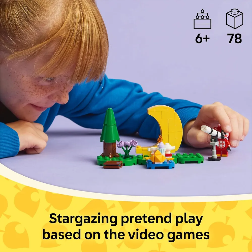 Lego Animal Crossing Observación de estrellas con Celeste, set de construcción