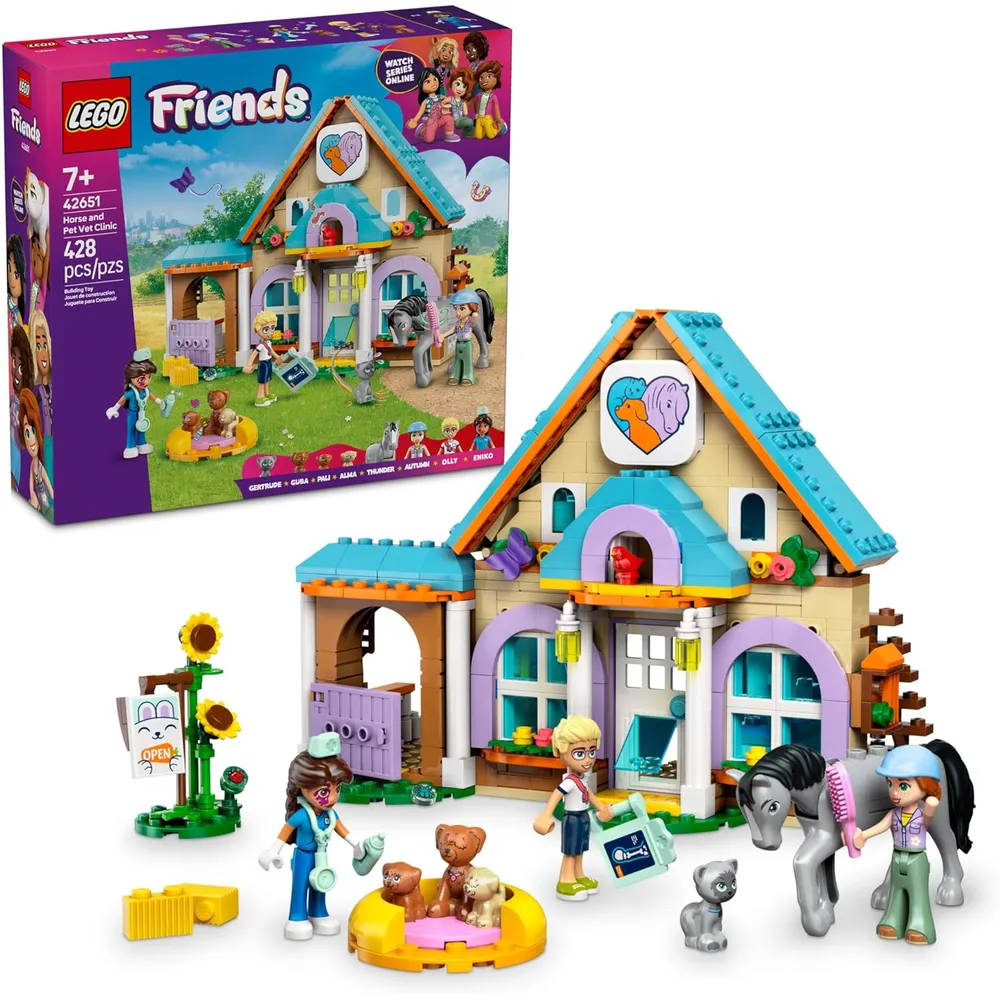 Lego Friends Clínica veterinaria caballos y mascotas, set de juego