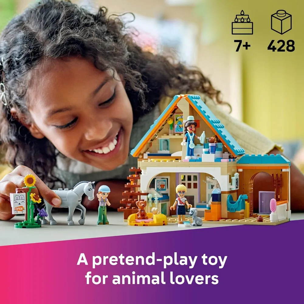 Lego Friends Clínica veterinaria caballos y mascotas, set de juego