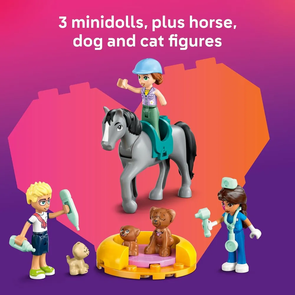 Lego Friends Clínica veterinaria caballos y mascotas, set de juego
