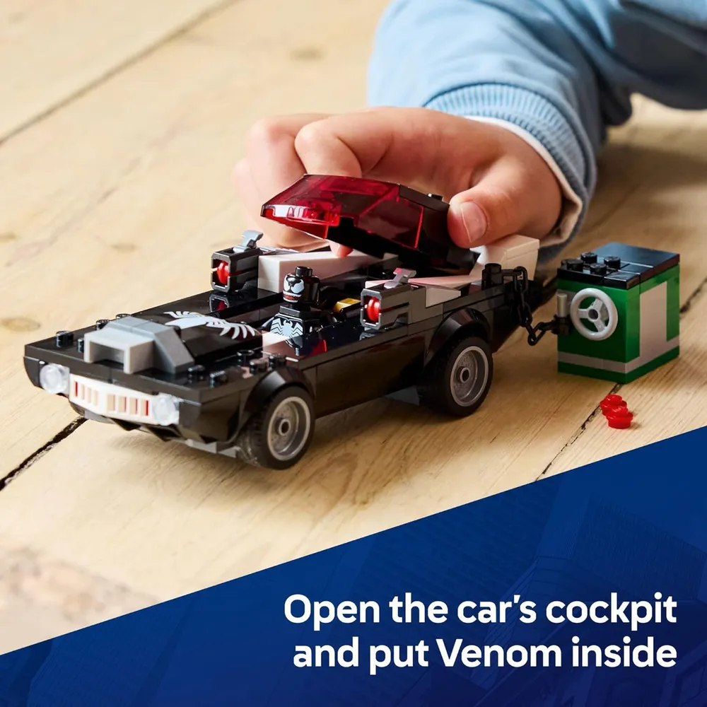 Lego Marvel Spider-Man vs. Venom, coche de juguete con minifiguras