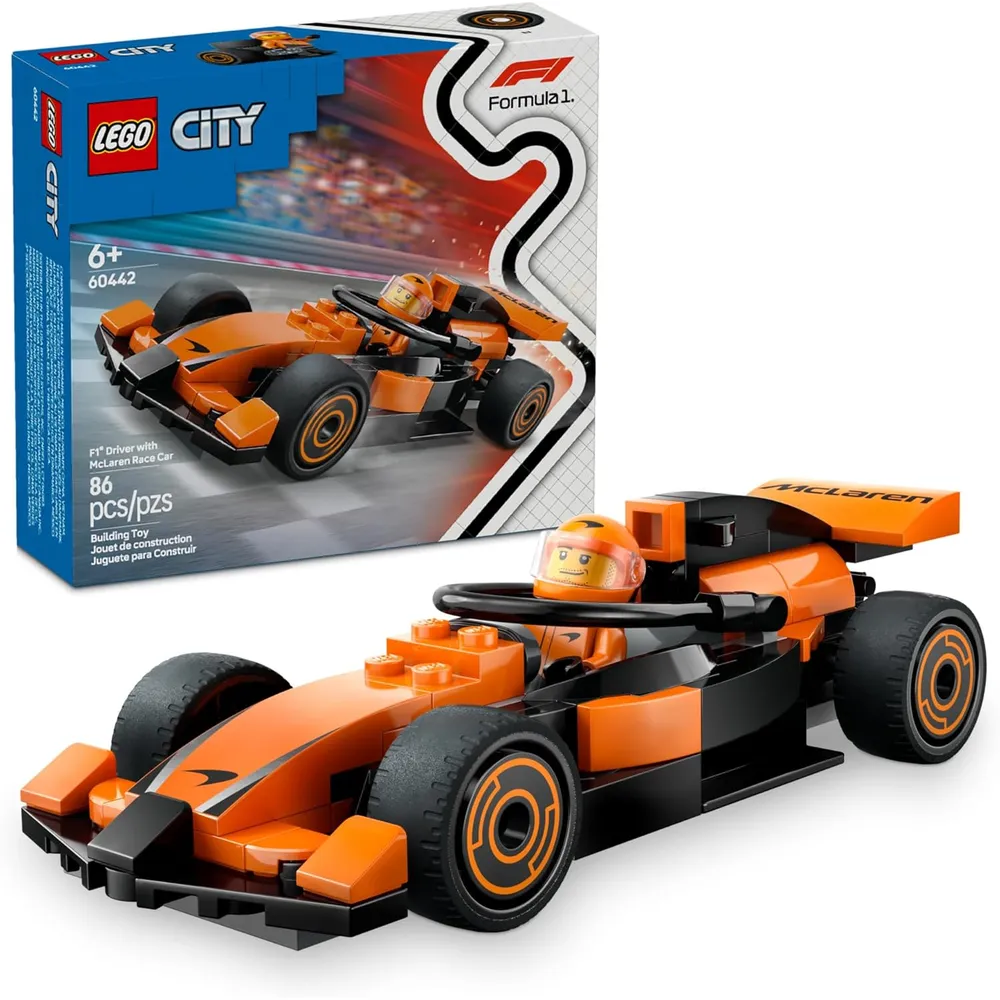 Lego City Piloto de F1 con coche McLaren, kit de construcción a escala