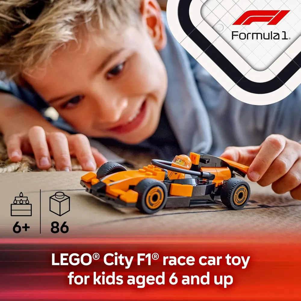 Lego City Piloto de F1 con coche McLaren, kit de construcción a escala