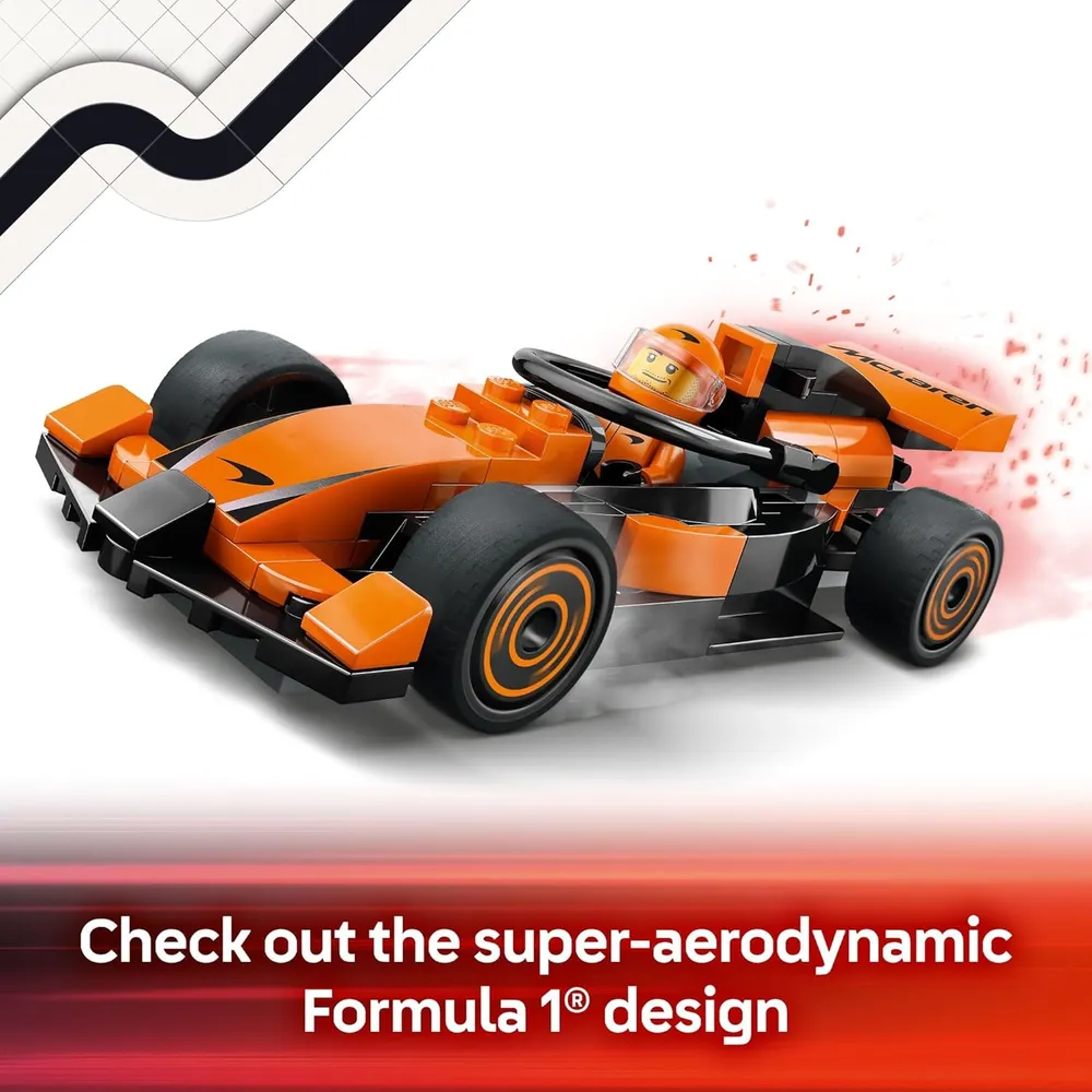 Lego City Piloto de F1 con coche McLaren, kit de construcción a escala