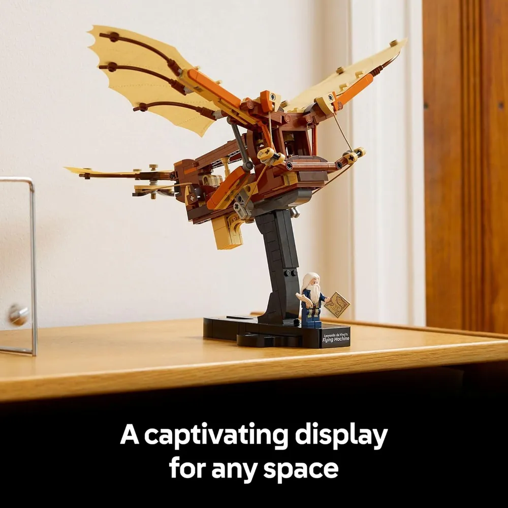 Lego Icons Ornitóptero de Leonardo da Vinci, kit coleccionable con soporte
