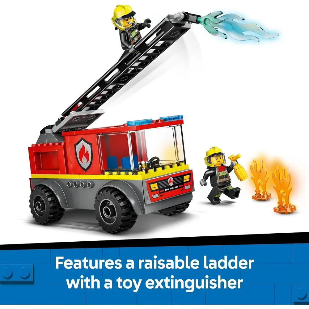 Lego City Camión de bomberos con escalera, juguete educativo preescolar
