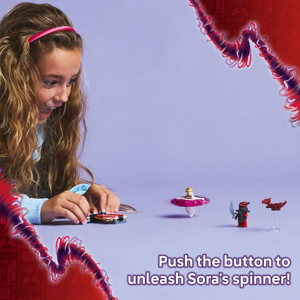 Lego Ninjago Spinjitzu Dragón de Sora, juguete de construcción con minifiguras