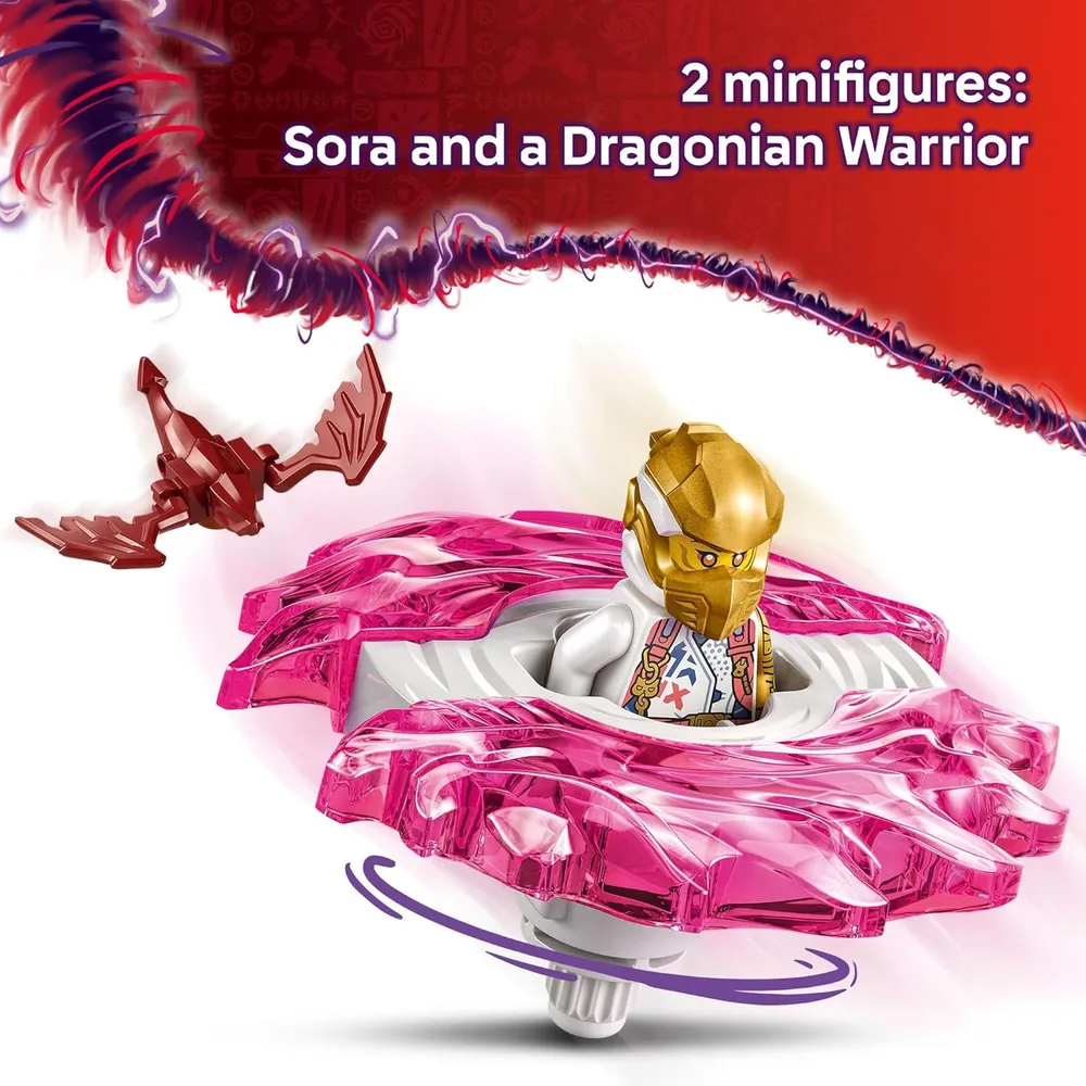Lego Ninjago Spinjitzu Dragón de Sora, juguete de construcción con minifiguras