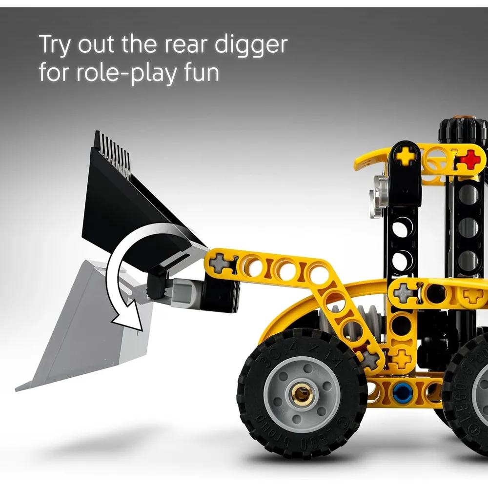 LEGO TECHNIC RETROEXCAVADORA CON PALA Y ESTABILIZADORES