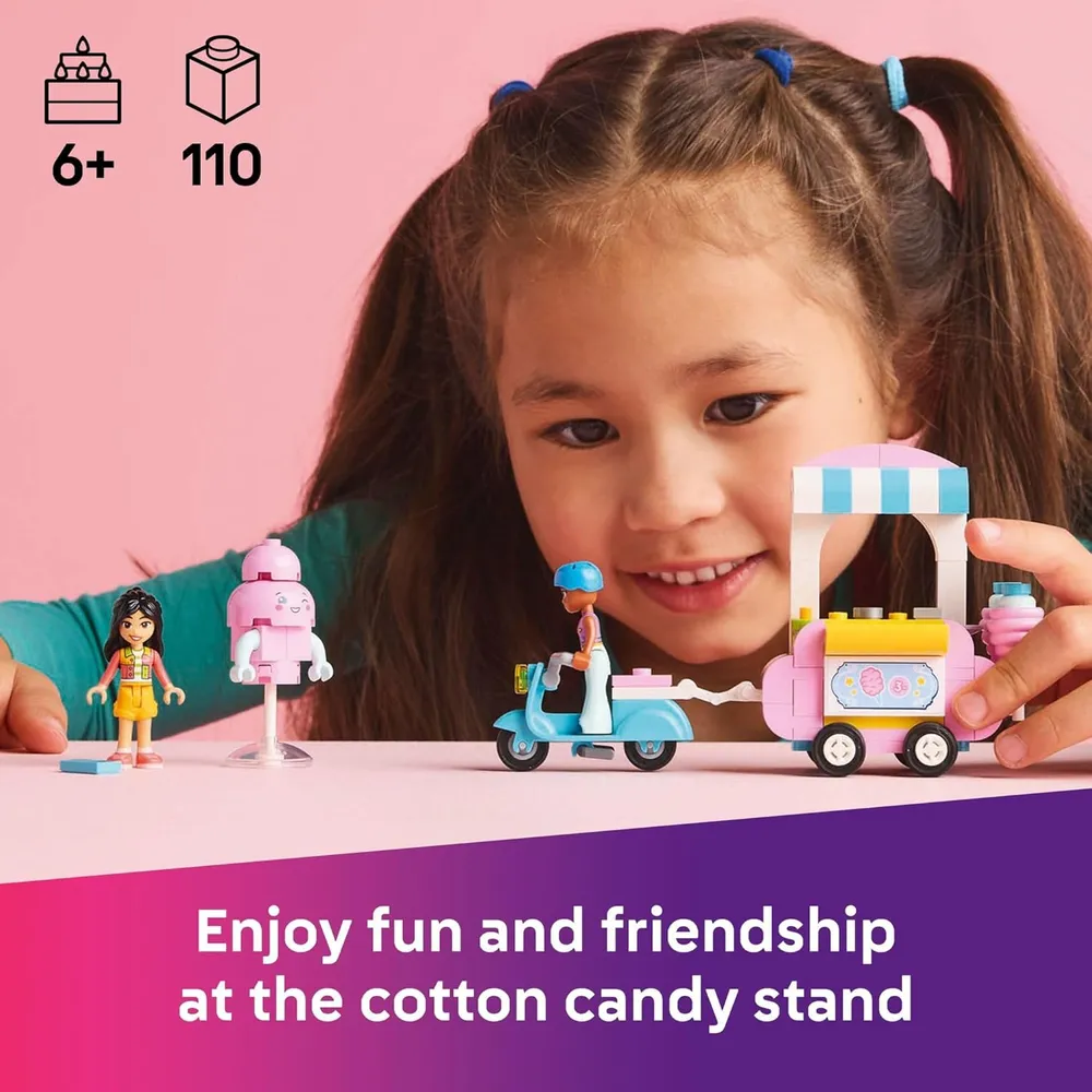 Lego Friends Puesto de algodón de azúcar y patinete, set con minimuñecas