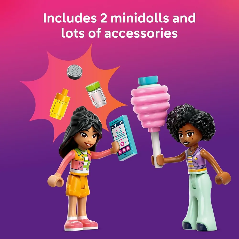 Lego Friends Puesto de algodón de azúcar y patinete, set con minimuñecas