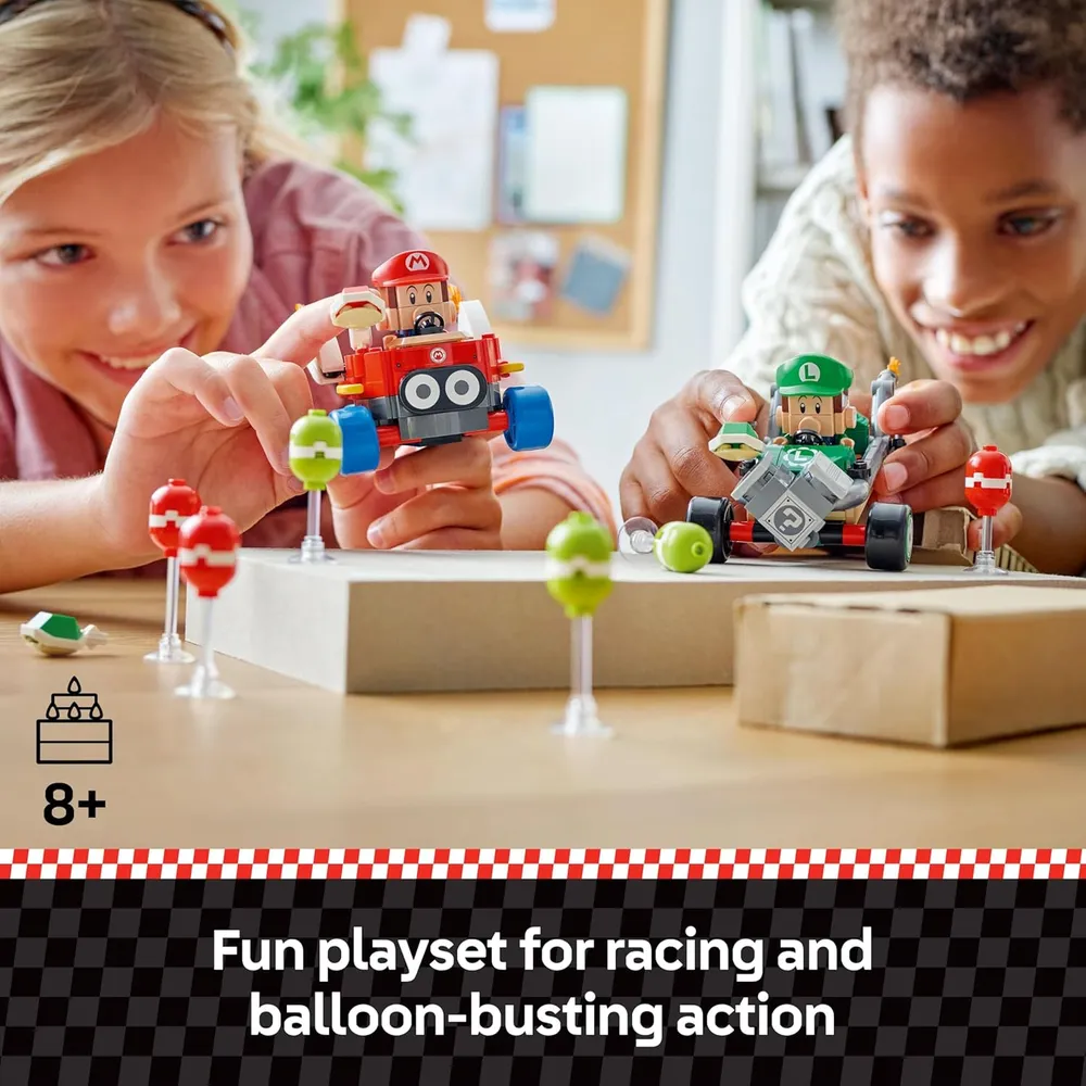 Lego Super Mario Mario Kart Baby Mario vs Baby Luigi, set coleccionable