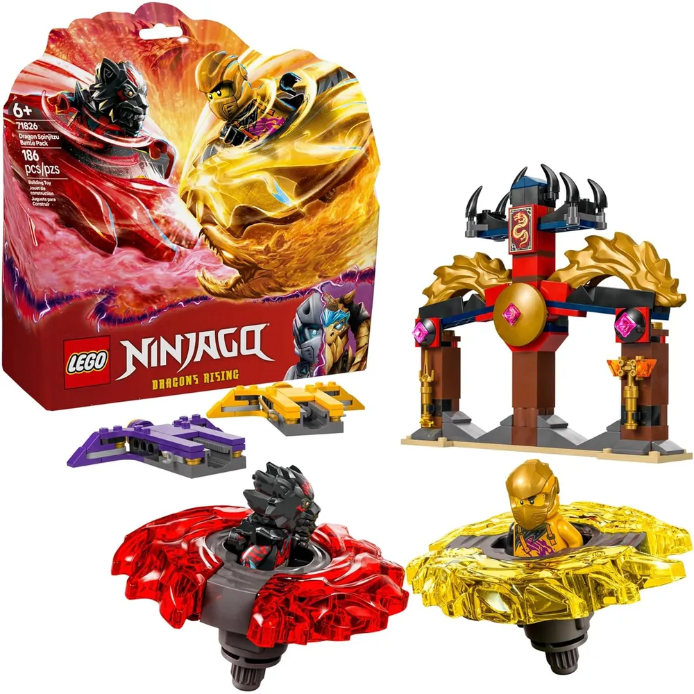 Lego Ninjago Dragón Spinjitzu, set de batalla con 2 minifiguras