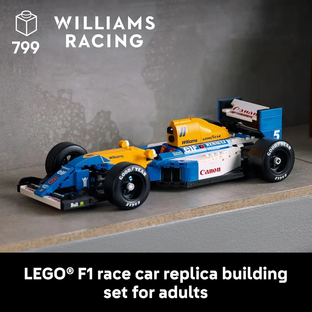 Lego Icons Williams Racing FW14B y Nigel Mansell, coche de Fórmula 1