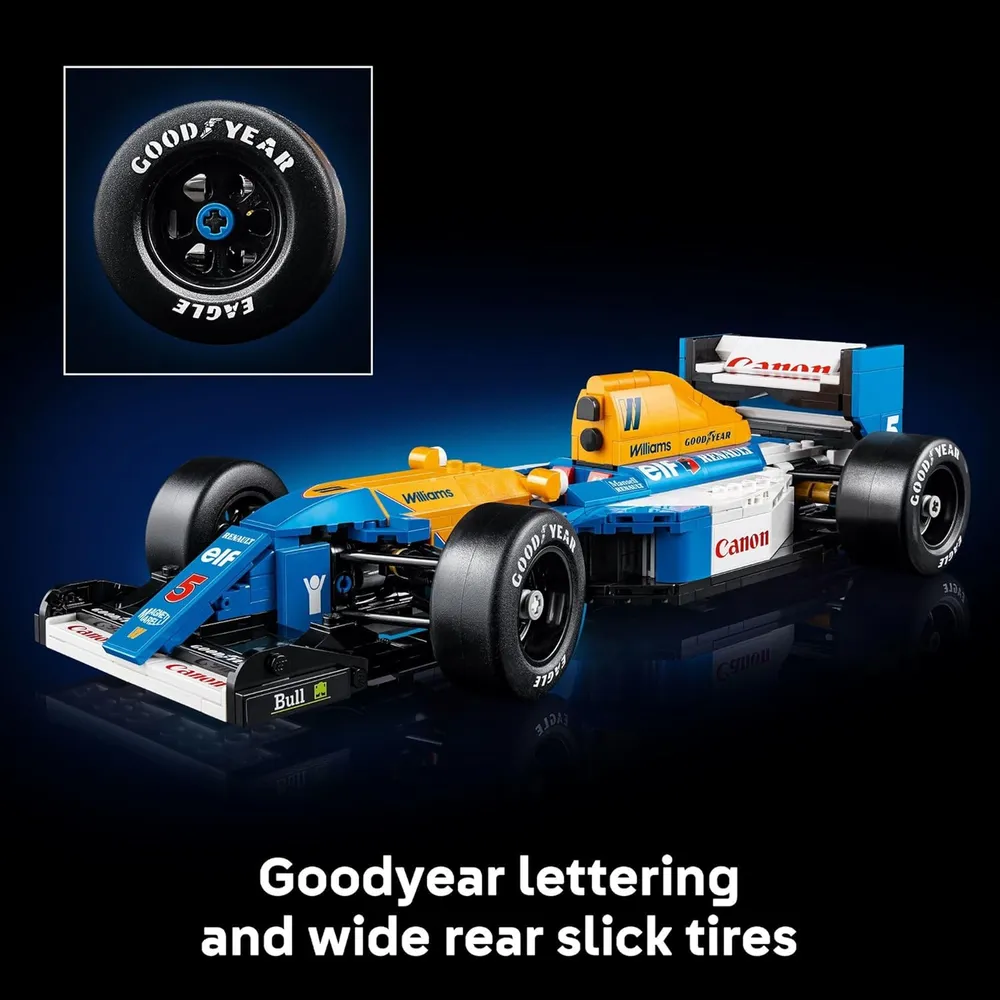 Lego Icons Williams Racing FW14B y Nigel Mansell, coche de Fórmula 1