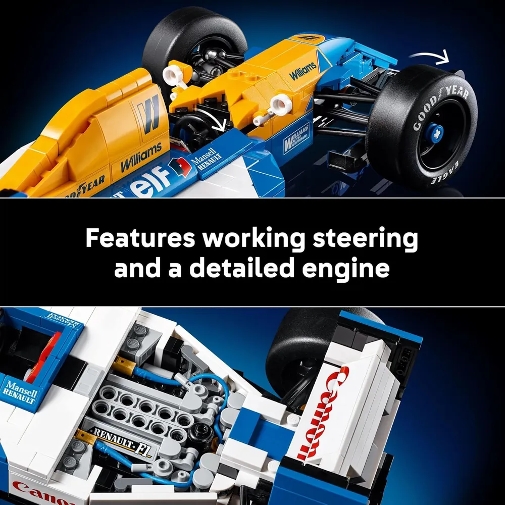 Lego Icons Williams Racing FW14B y Nigel Mansell, coche de Fórmula 1
