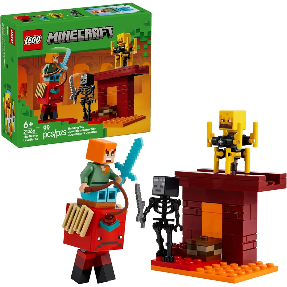 LEGO MINECRAFT BATALLA DE LAVA DEL NETHER CON FIGURAS