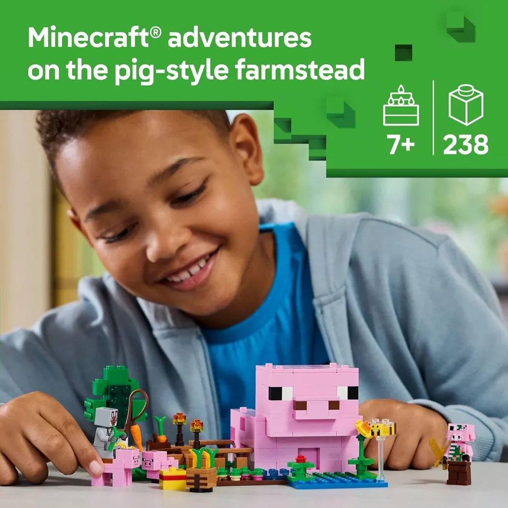 LEGO MINECRAFT LA CASA DEL CERDITO BEBÉ CON 2 MINIFIGURAS