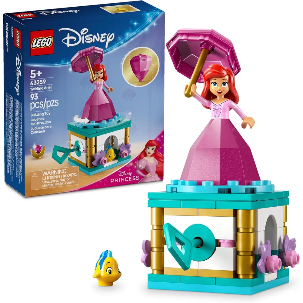 Lego Disney Princess Ariel giratoria, juguete de La Sirenita, incluye muñeca