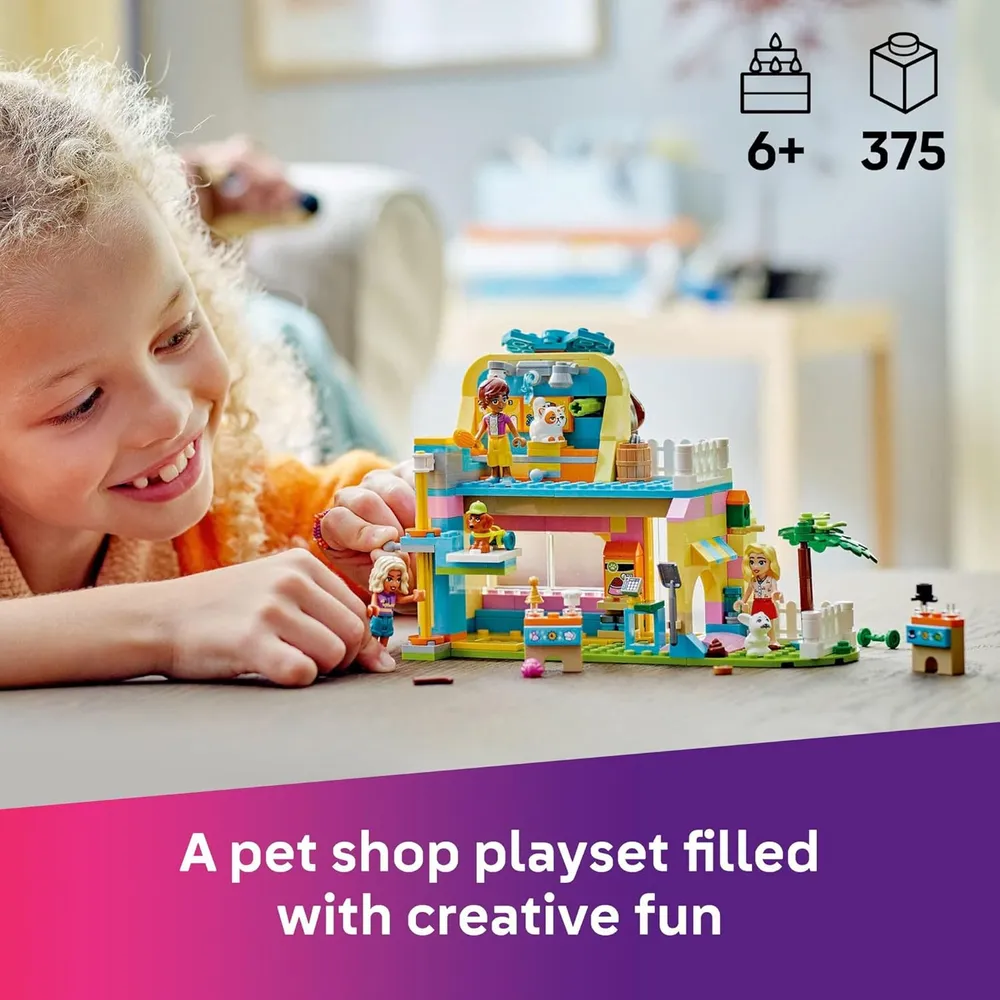 LEGO FRIENDS TIENDA DE ACCESORIOS PARA MASCOTAS CON 3 MINIMUÑECAS Y ANIMALES