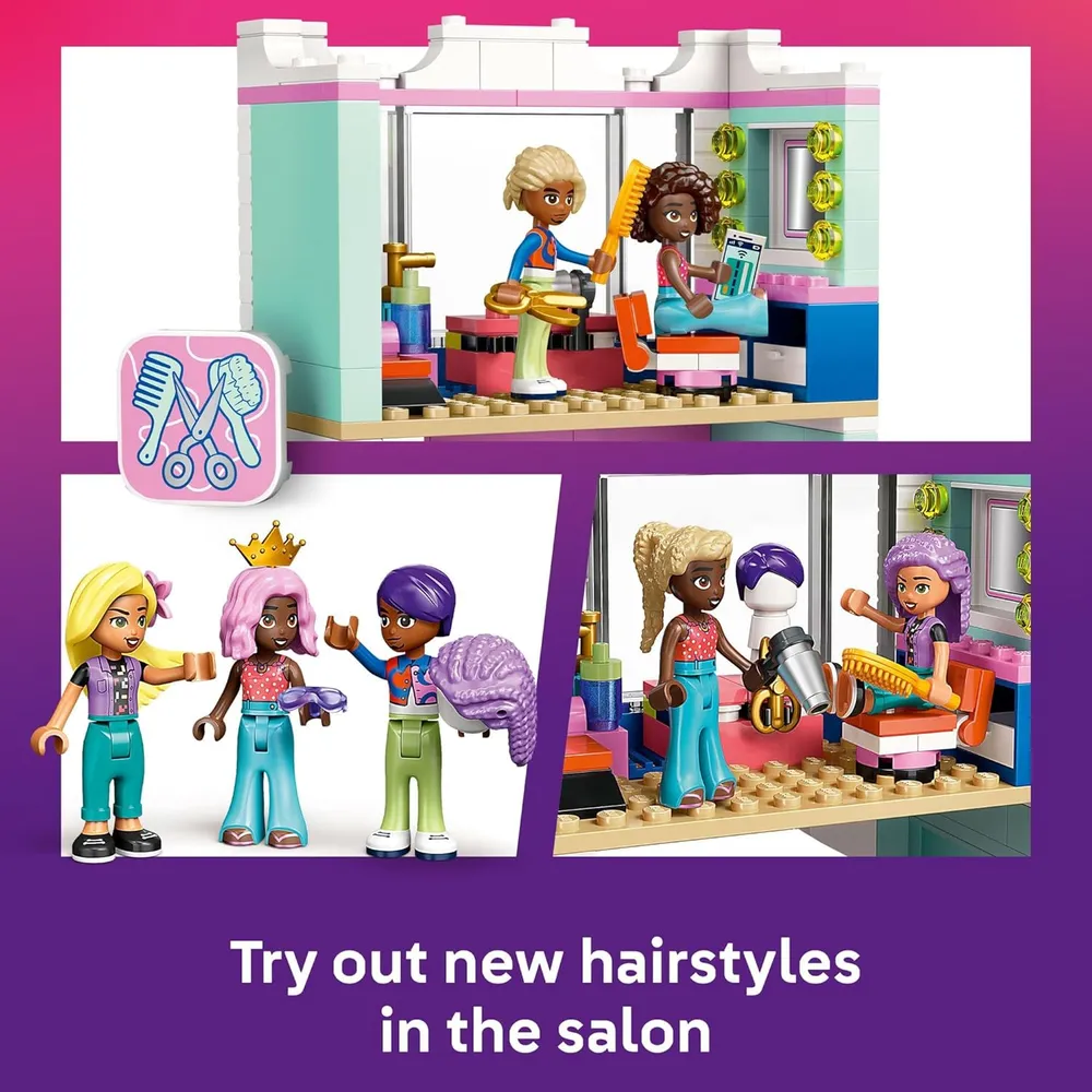 Lego Friends Peluquería y tienda de accesorios, incluye 3 minimuñecas