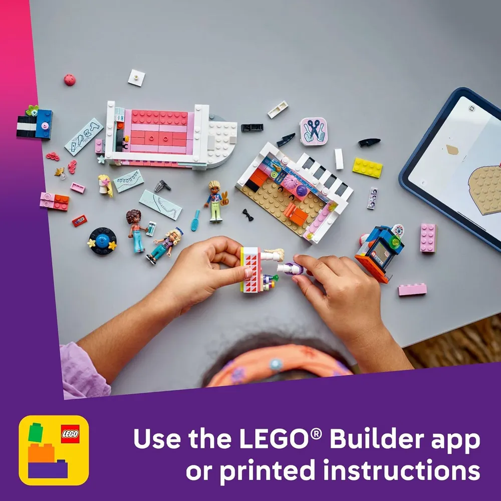 Lego Friends Peluquería y tienda de accesorios, incluye 3 minimuñecas