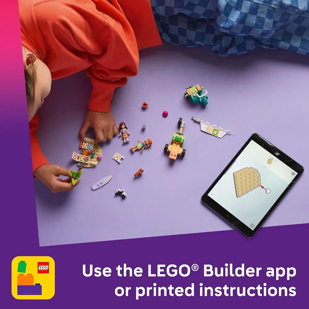 Lego Friends Perros surfistas y patinete, incluye 2 minimuñecas y 2 perros