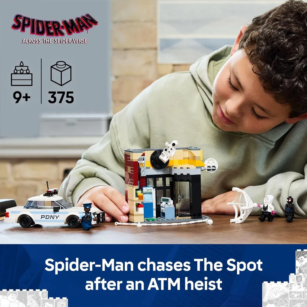 Lego Marvel Spider-Verse Miles Morales vs. Spot, incluye 4 minifiguras