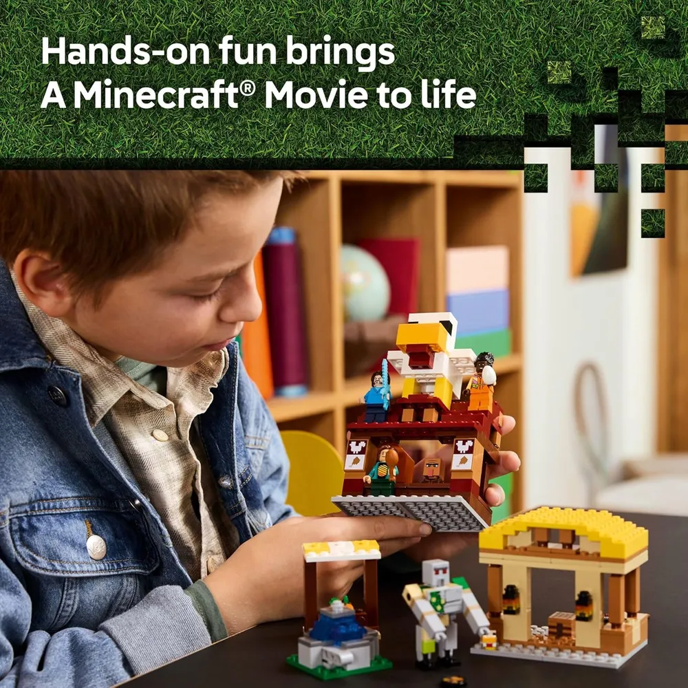 LEGO MINECRAFT ATAQUE DE GLOBOS GHAST A LA ALDEA CON MINIFIGURAS