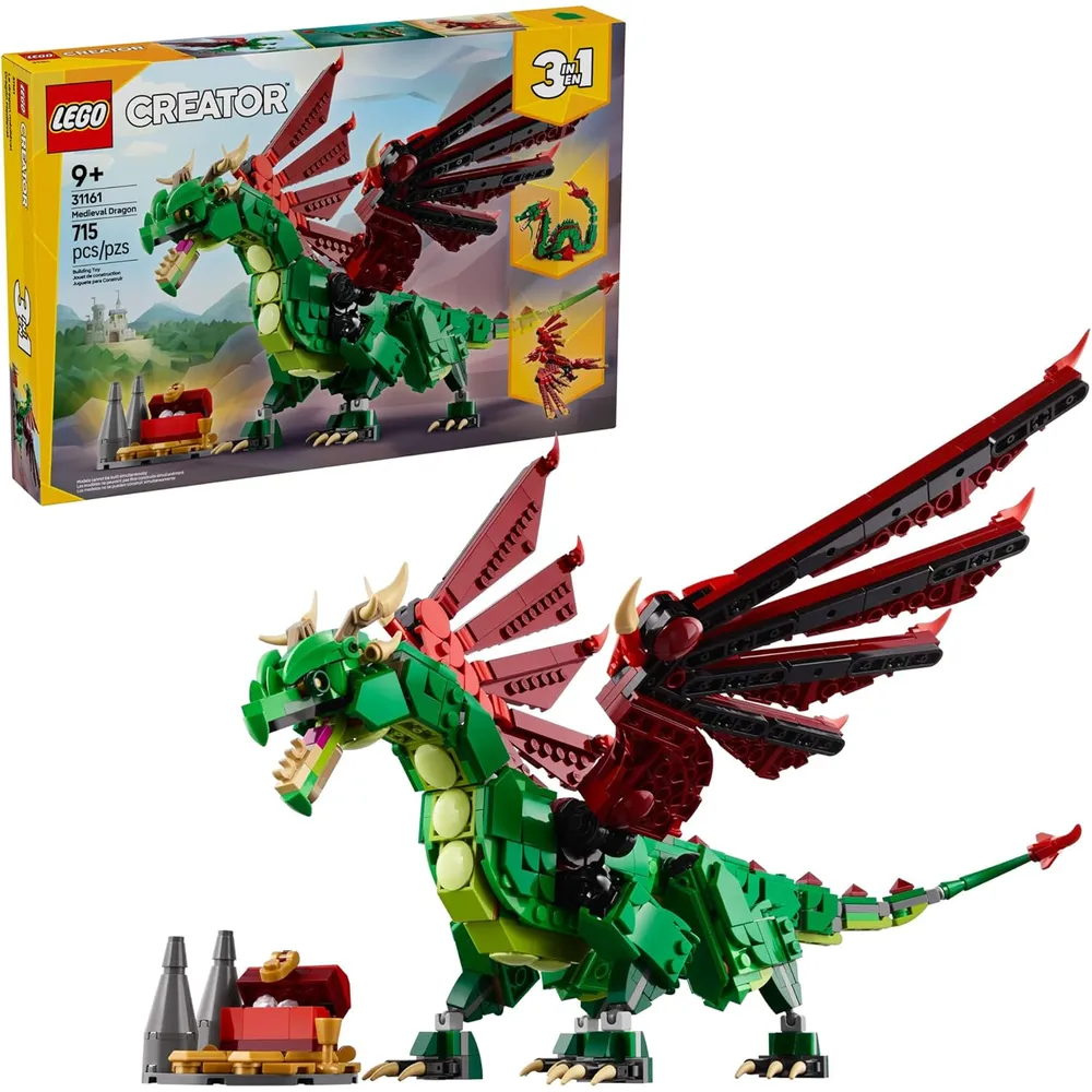 LEGO CREATOR 3 EN 1 DRAGÓN MEDIEVAL: DRAGÓN, SERPIENTE O FÉNIX