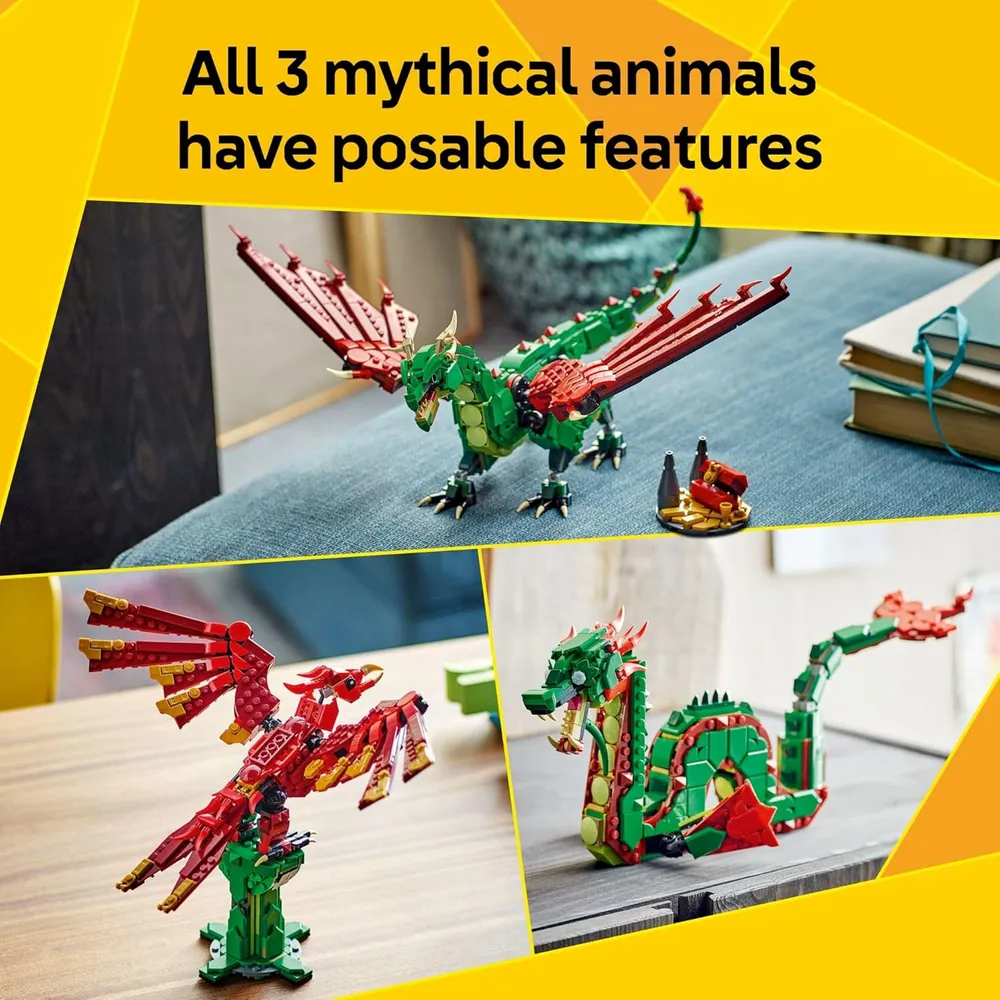 LEGO CREATOR 3 EN 1 DRAGÓN MEDIEVAL: DRAGÓN, SERPIENTE O FÉNIX