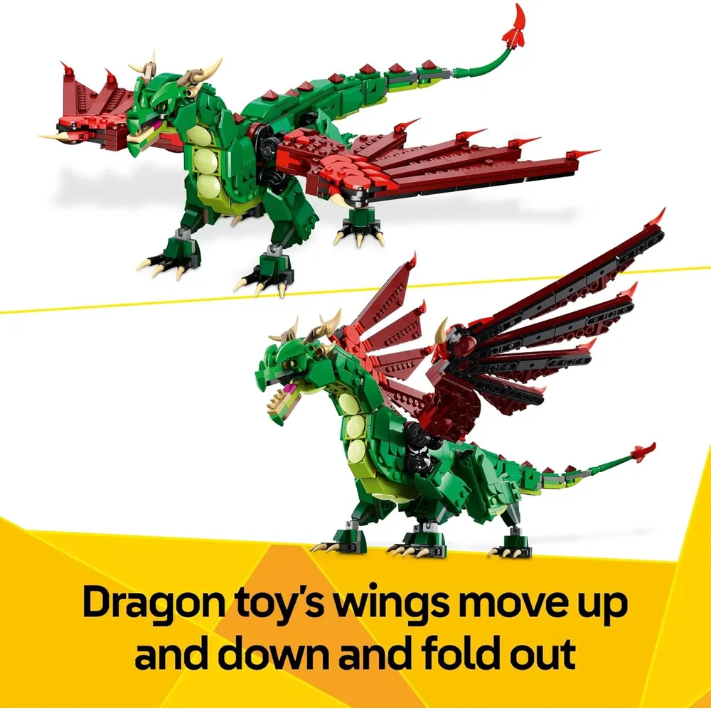LEGO CREATOR 3 EN 1 DRAGÓN MEDIEVAL: DRAGÓN, SERPIENTE O FÉNIX