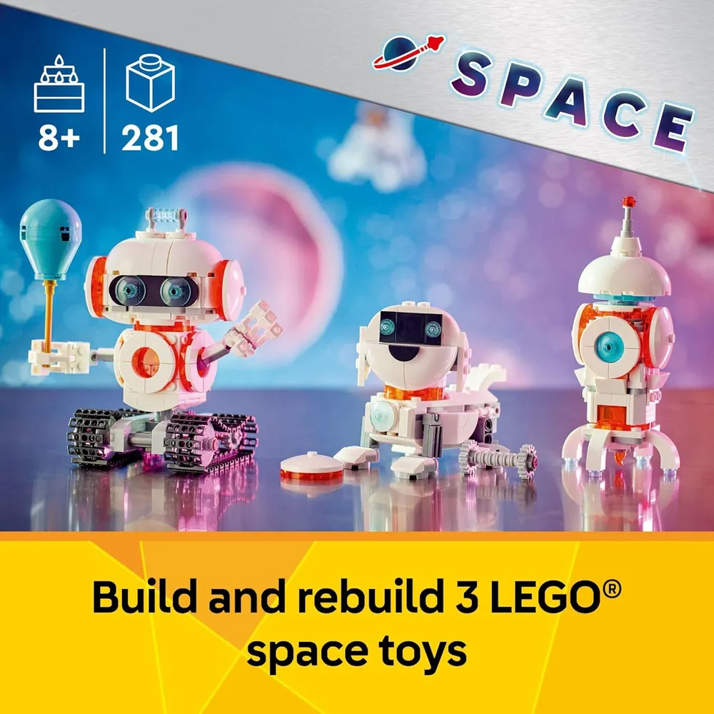 Lego Creator 3 en 1 Robot espacial, opciones robot, nave o perro