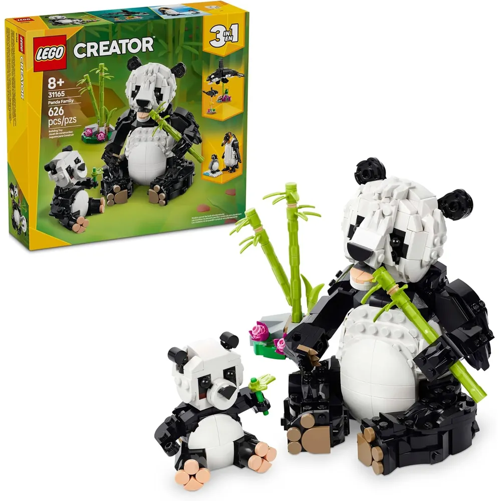 LEGO CREATOR 3 EN 1 FAMILIA DE ANIMALES SALVAJES: PANDA, PINGÜINO U ORCA
