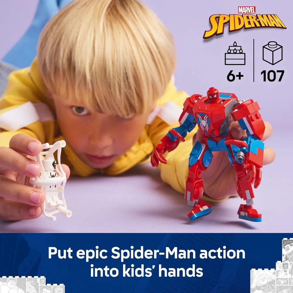 Lego Marvel Spider-Man Mech vs. Anti-Venom, figura de acción para armar