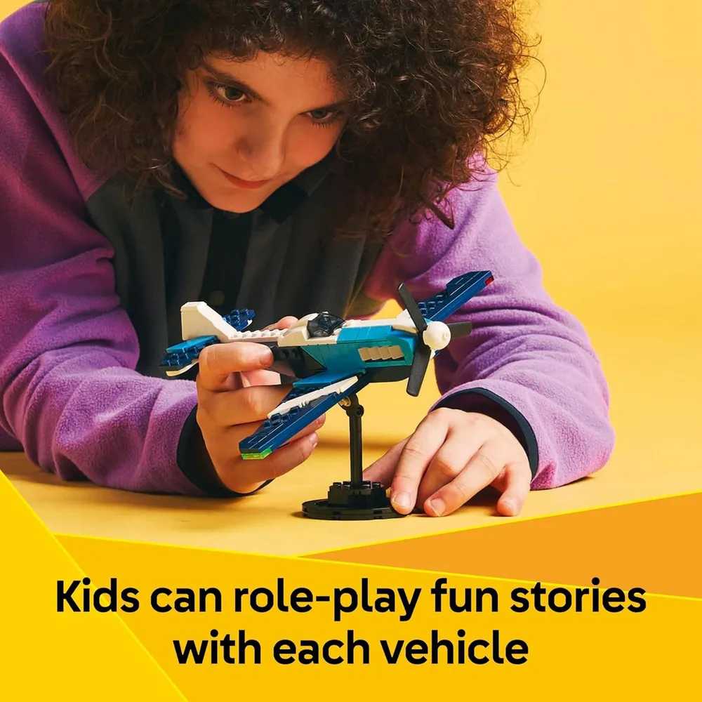 Lego Creator 3 en 1 Avión de carreras, opciones avión, caza o helicóptero