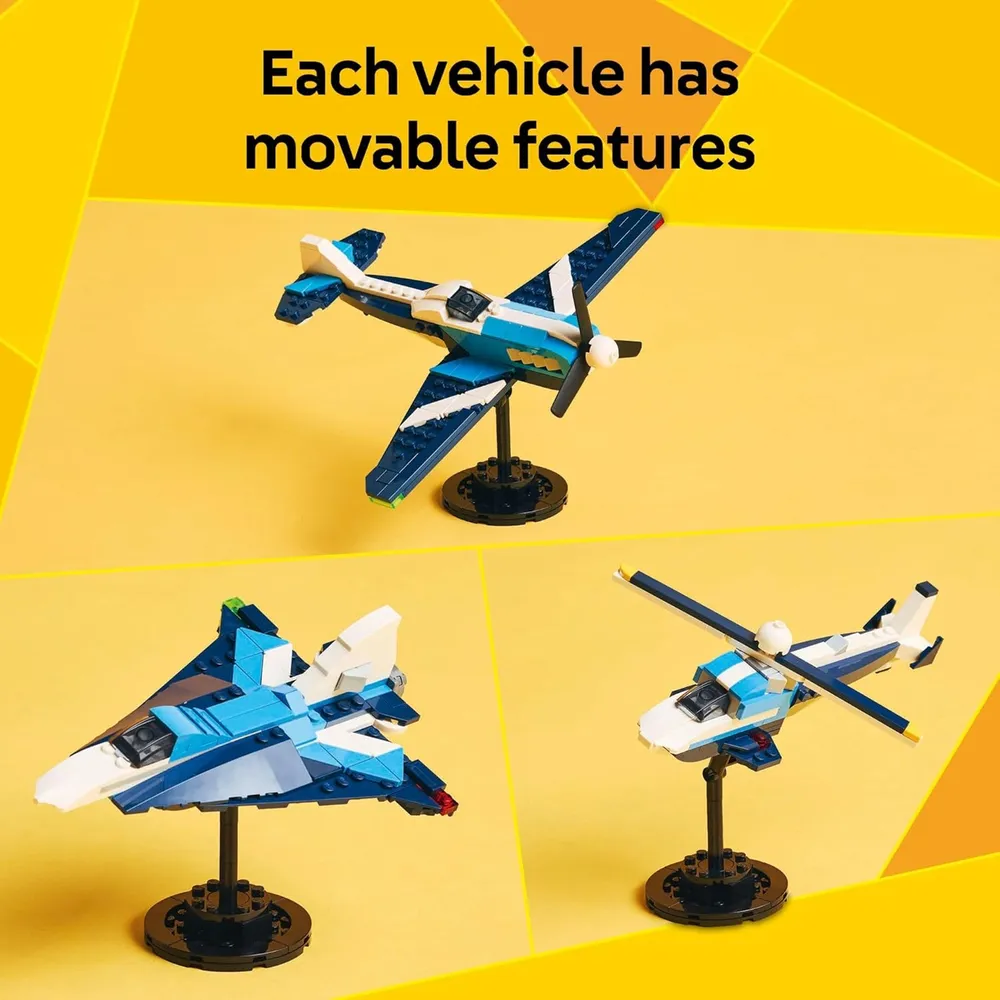 Lego Creator 3 en 1 Avión de carreras, opciones avión, caza o helicóptero