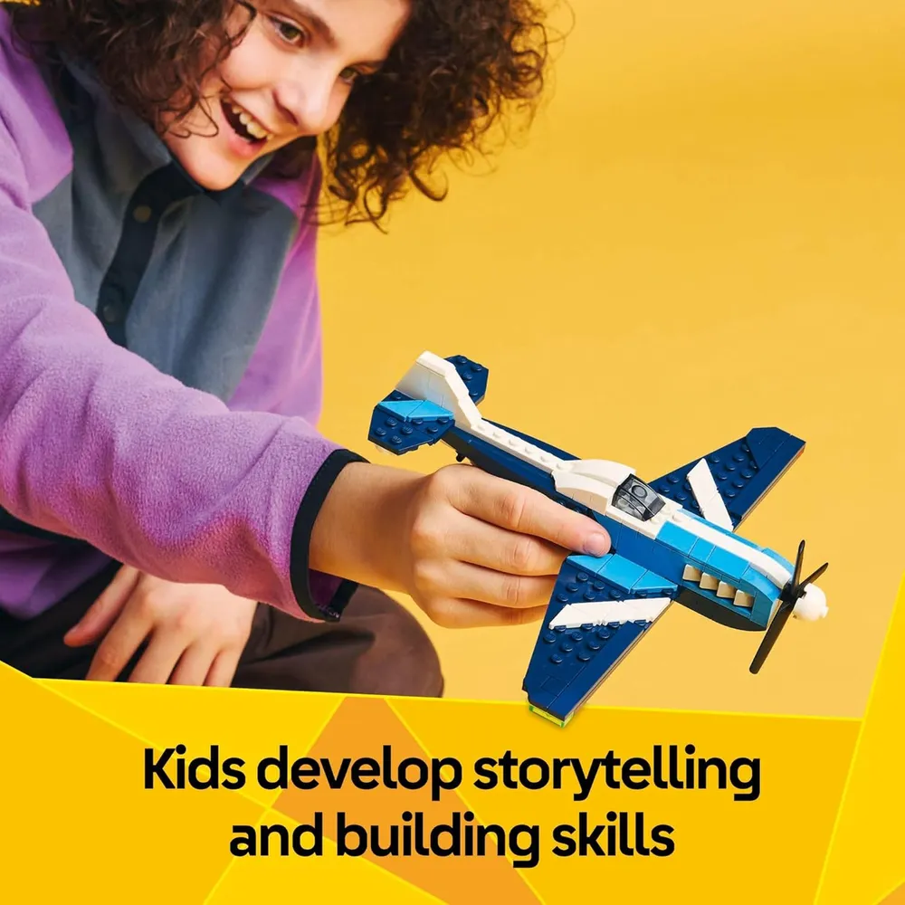 Lego Creator 3 en 1 Avión de carreras, opciones avión, caza o helicóptero
