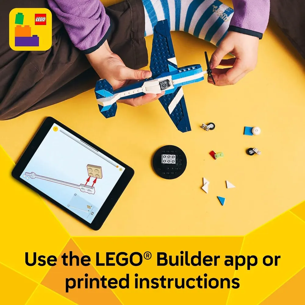 Lego Creator 3 en 1 Avión de carreras, opciones avión, caza o helicóptero
