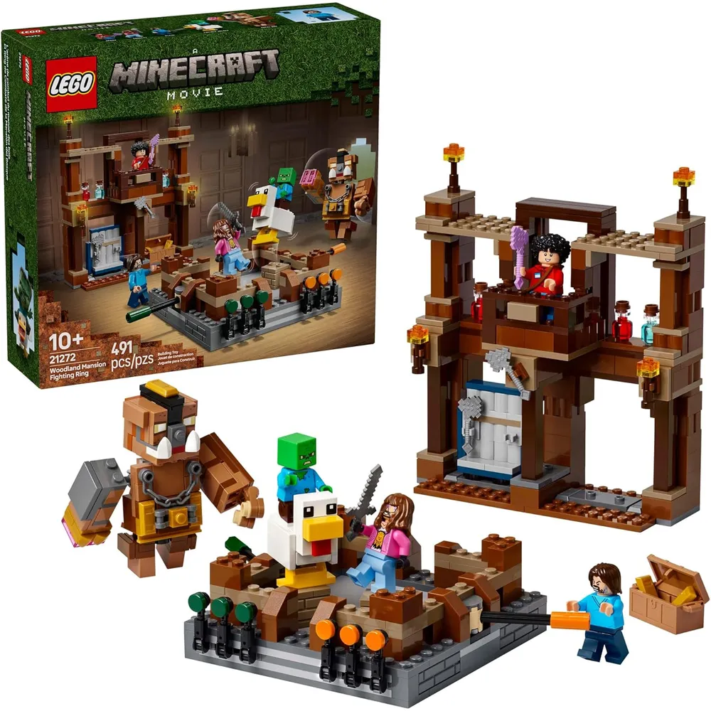 LEGO MINECRAFT RING DE LUCHA EN LA MANSIÓN DEL BOSQUE CON FIGURAS