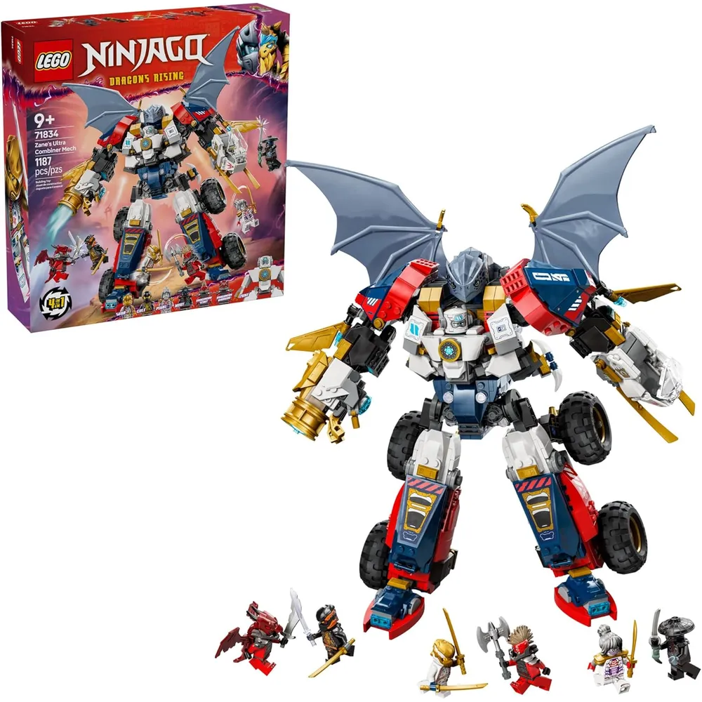 Lego Ninjago Zane's Ultra Combiner Mech, set 4 en 1 con 6 minifiguras