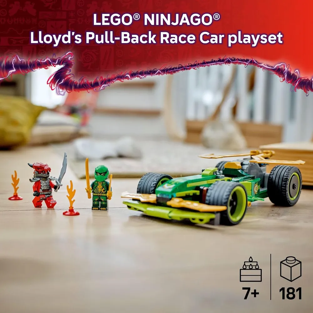 Lego Ninjago Coche de carreras de Lloyd con 2 minifiguras