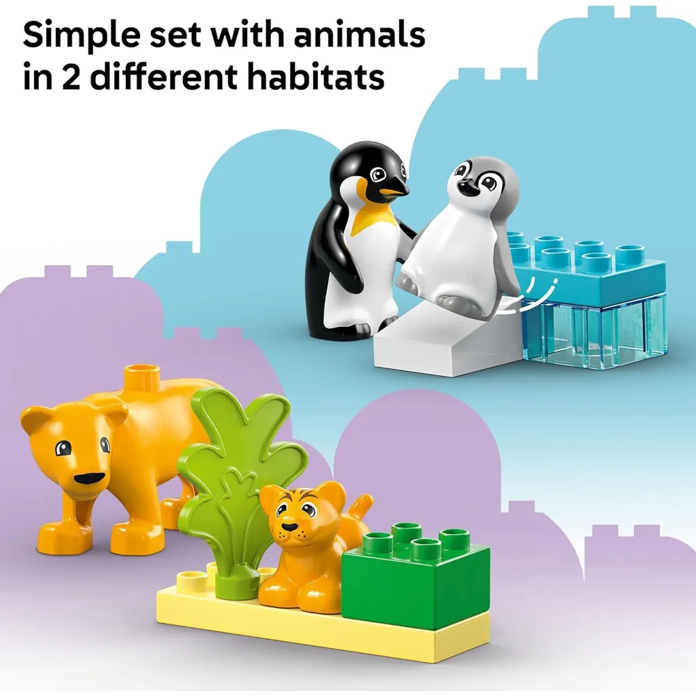 LEGO DUPLO TOWN FAMILIAS DE ANIMALES SALVAJES: PINGÜINOS Y LEONES