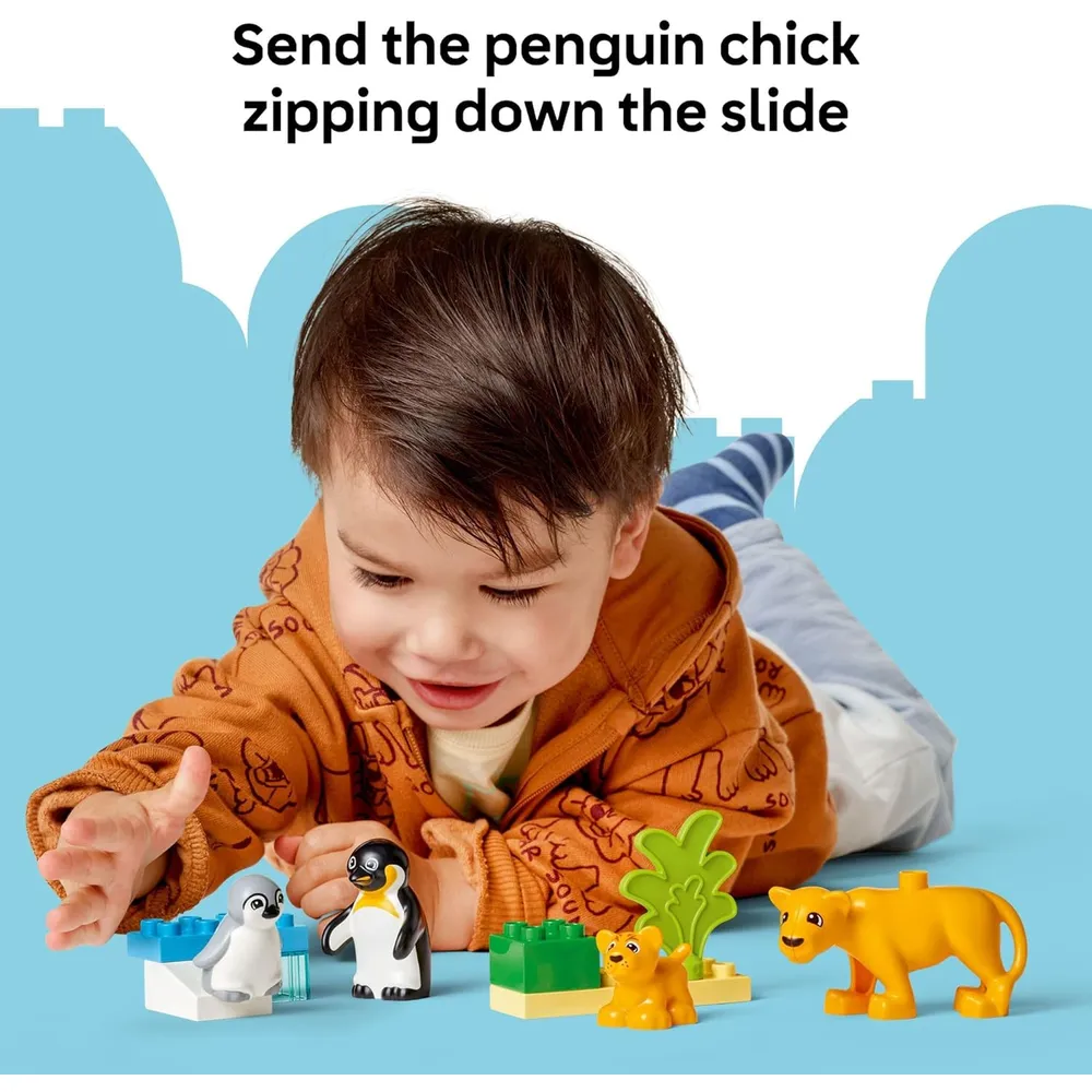 LEGO DUPLO TOWN FAMILIAS DE ANIMALES SALVAJES: PINGÜINOS Y LEONES