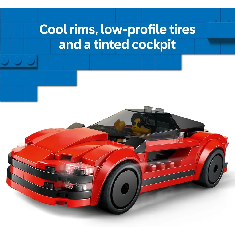 b0dj1bqf32_2_webp.webp Lego City Coche deportivo rojo con minifigura de conductor y accesorios