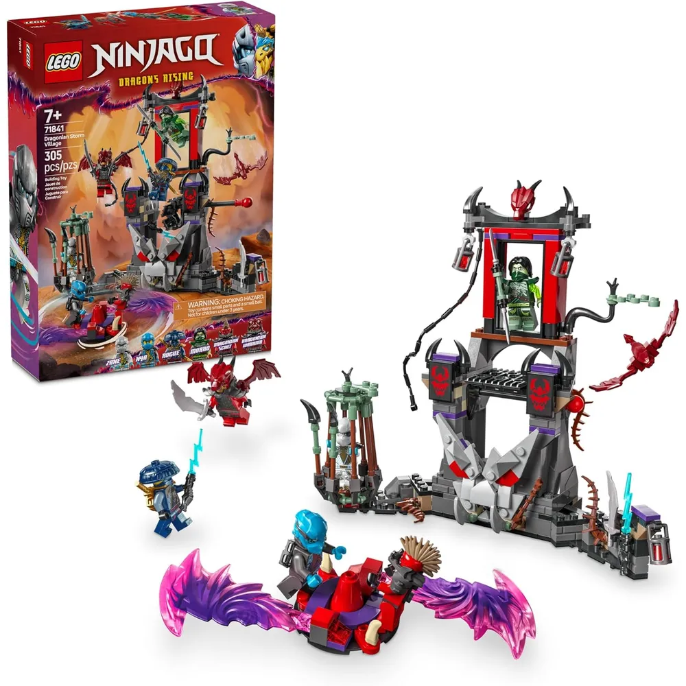 LEGO NINJAGO ALDEA DE LA TORMENTA DEL DRAGÓN CON 6 MINIFIGURAS